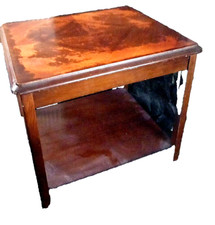 vintage two tier drinks table on caster wheels