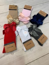 High Quality, Girls, Romany, Spanish Knee High Sock with Satin Bow, UK Size 0-13