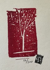 BILLY CHILDISH - UNTITLED WOODCUT STAMP SIGNED LIMITED EDITION PRINT L13