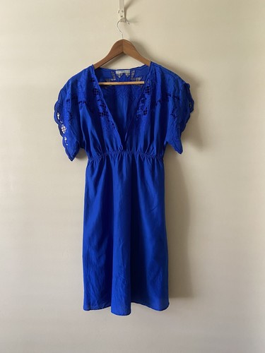Blue cotton silk - cotton,
