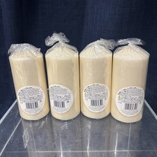 4 Pack Tall 2 1/2 X 6 Inch Long Burning Unscented Ivory Wax Pillar Candles
