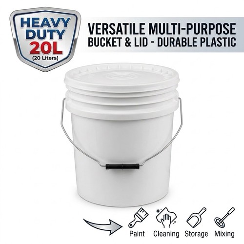 20l heavy duty - plastic, bucket