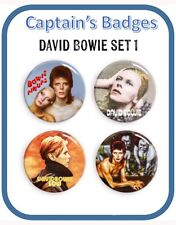 Set of 4 David Bowie Badges 25mm - Choice of 2 Sets