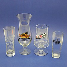Four Pint & Half Pint Beer/Lager Glasses - Beck's, Hard Rock Cafe, Peroni etc.
