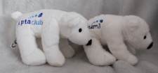 2X Rare Aptamil & Aptaclub 6" Polar Bear Soft Plush Beanie Teddies