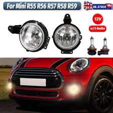 2pcs Front LH & RH Bumper Fog Lights W/ 2 Bulb For BMW Mini Cooper R55 R56 07-15