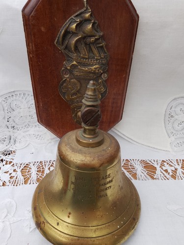 Antique brass pub bell wall - brass,
