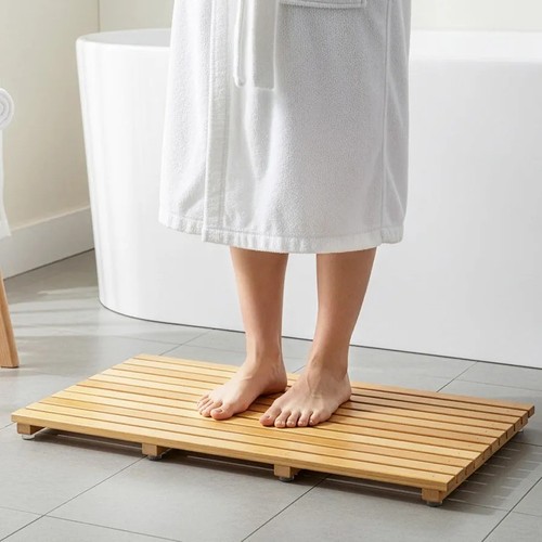 Premium bamboo bath mat - bamboo, mat,