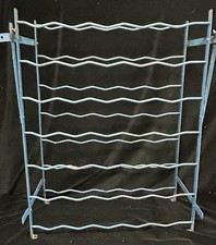 Original Vintage French Rigidex Metal Wine Rack 35 Bottles Blue