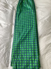 1 Pair of Green and Blue check Lined Curtains each curtain 125 x 128cm.