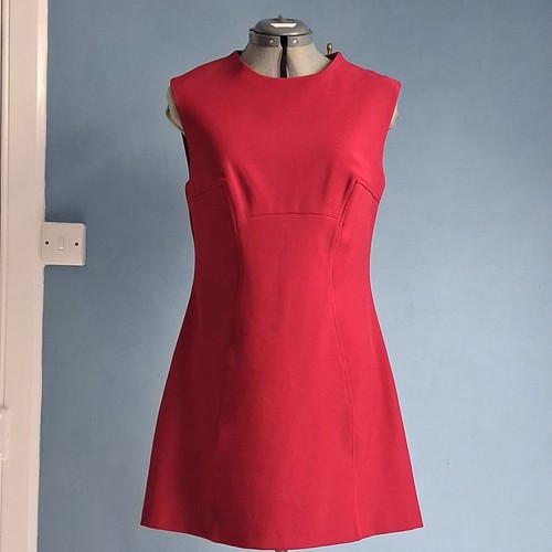 Zara red seamed mini - seamed, mod