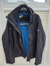 Men's XXL 2XL Superdry Silvery Grey & Blue Windattacker Jacket. Exc Condition.