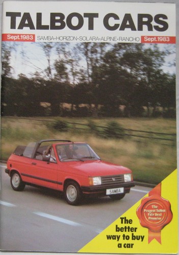 1983 talbot range brochure - range,