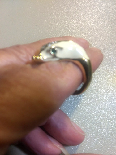 Cobra ring enamel and faux - cobra,