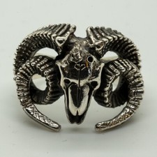 Ram Head Skull Ring .925
