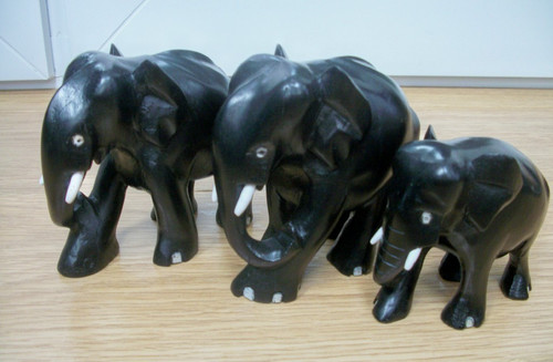 Trio antique ebony hand - ,