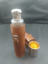 Vintage glass saddle flask - vintage, &