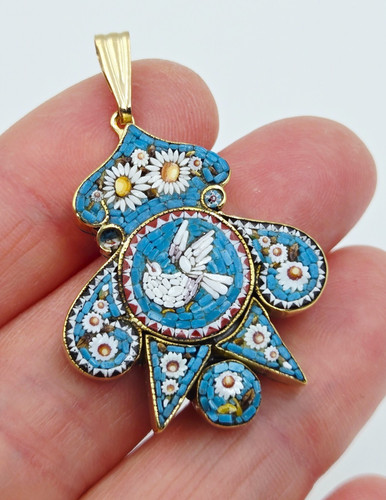 Micro mosaic pendant necklace - micro,