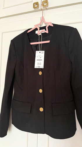 Zara black button front - zara,