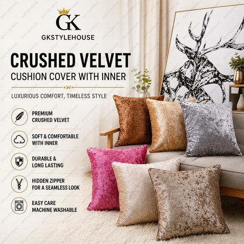 Crushed velvet cushion covers - velvet,