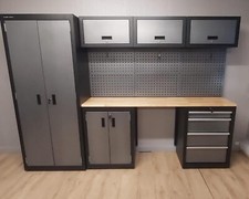 US PRO GARAGE STORAGE SYSTEM TOOL CHEST CABINET BOX GREY / BLACK FINANCE OPTIONS