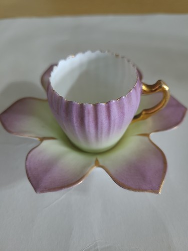 Vintage lilac floral demitasse - lilac,