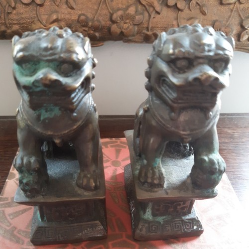 Antique bronze pair chinese - pair,