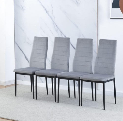 Velvet dining chairs - chairs, grey