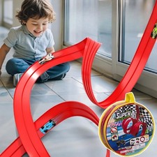 Flexible Race Track Toy Gravity Powered Flex Race Car Ramp Track with 4 Race Car