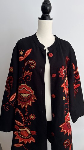 Indigo moon embroidered duster - moon,