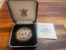 £5 Elizabeth II 1990 Silver Proof Queen Mother 90th Birthday Crown Case COA