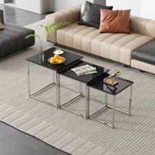 Nest of Tables Set of 3 White