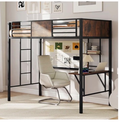 Loft bed with desk single - desk, size