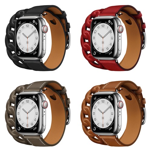 Double circle leather strap - leather,
