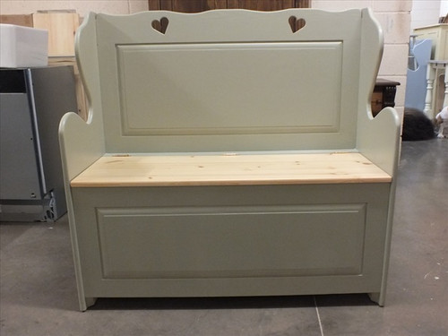 107cm painted monks bench - painted,