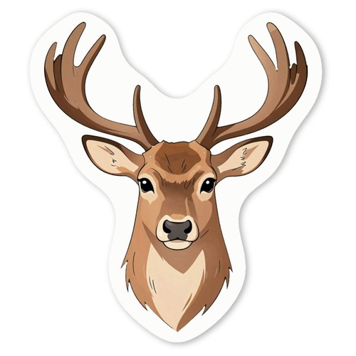 Cartoon stag head white - 'cartoon,