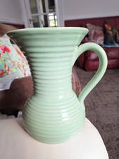 C1950's Lovatts Stone Ware, Ribbed and Highley Glazed, 8"h Jug/Vase.VGC.