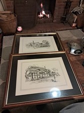 Two framed Glenda Rae Cottage prints Frame Size 55 X 45 Cm