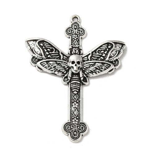 Tibetan silver charms skull - tibetan,
