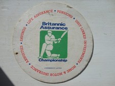 Beer mats coaster drip BRITANNIC ASSURANCE CHAMPIONSHIPS CRICKET COUNTY rare mat