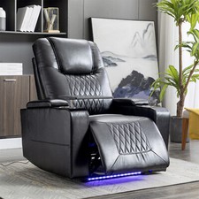 Electric Pu Leather Recliner Chair W/ USB Charge Port Sofa Gaming Home Armchair 