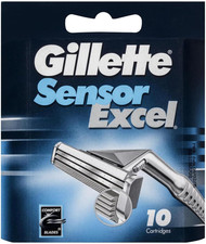Gillette Sensor Excel 5 Blade Razor Blades, 10 Packs for Men 