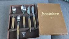 Denby TOUCHSTONE CUTLERY Tiger's Eye - 2 Have Breaks In the Handle But Glued