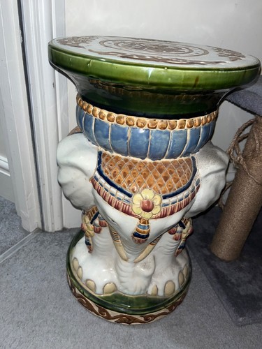 Antique ceramic round elephant - ceramic,