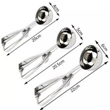 Ice Cream Scooper with Trigger Stainless Steel Mashed Potato Scoop 6cm/5cm/4cm
