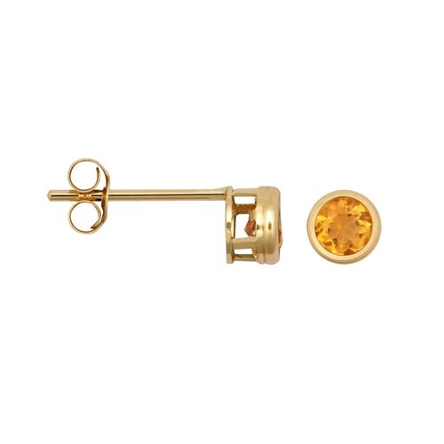 9ct gold citrine stud - 9ct,