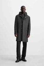 Zara Mens Trendy Coat with Detachable Hoodie Size M RRP £119.99