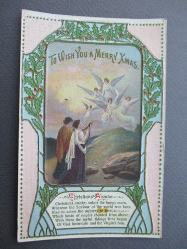 Christmas postcard angels - christmas,