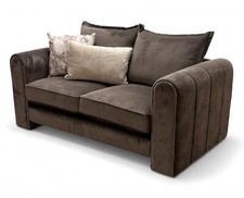 Furniture Village ‘Helena’ 2 Seater Sofa Dark Latte Brown Velvet Compact