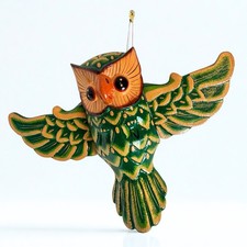 Hand Carved Wooden Flying Owl